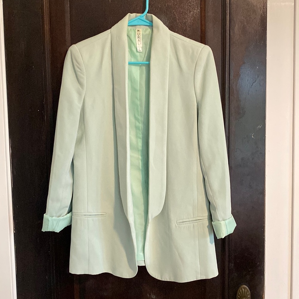 Mural Light Green Oversized Blazer